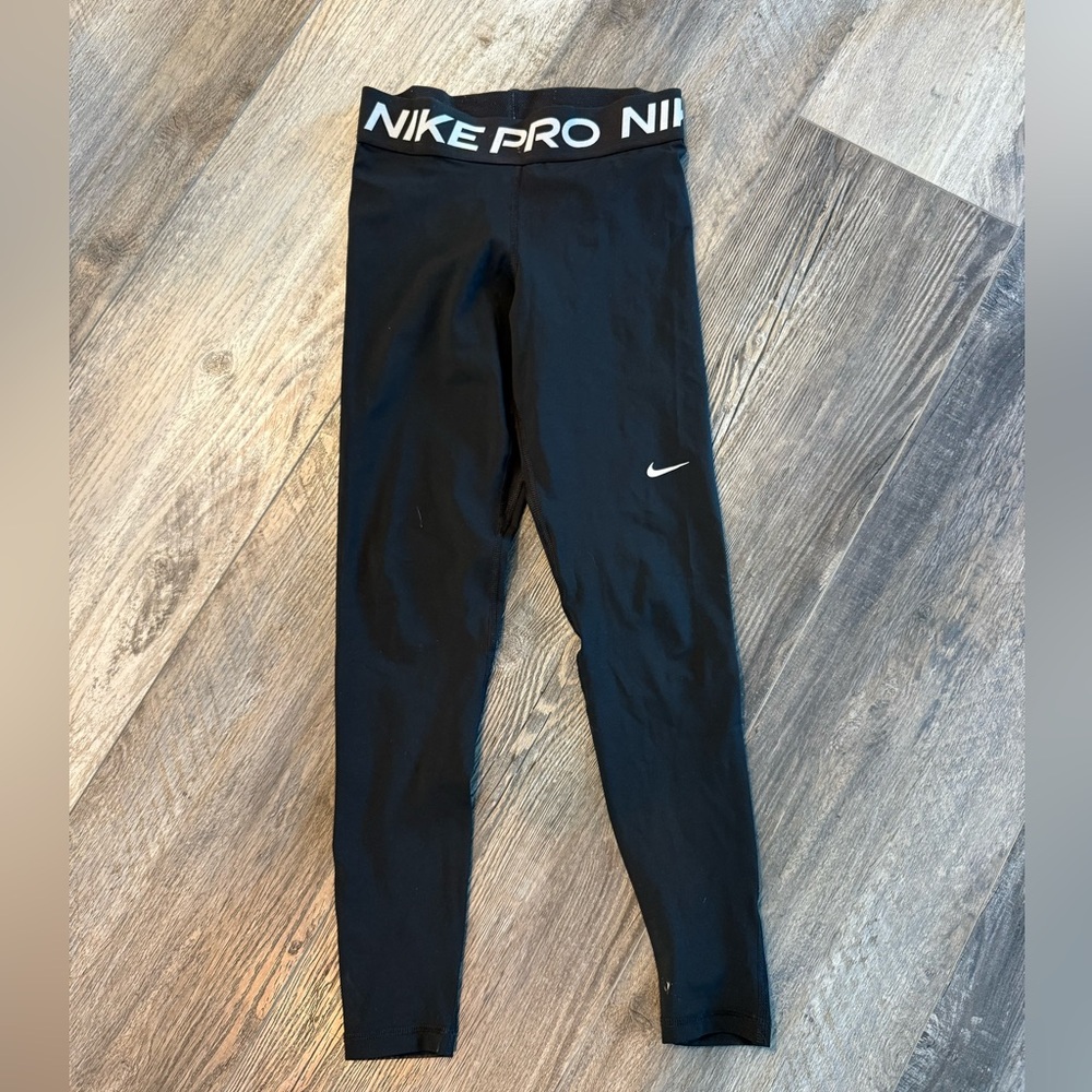 Nike Black Leggings with White Logo
